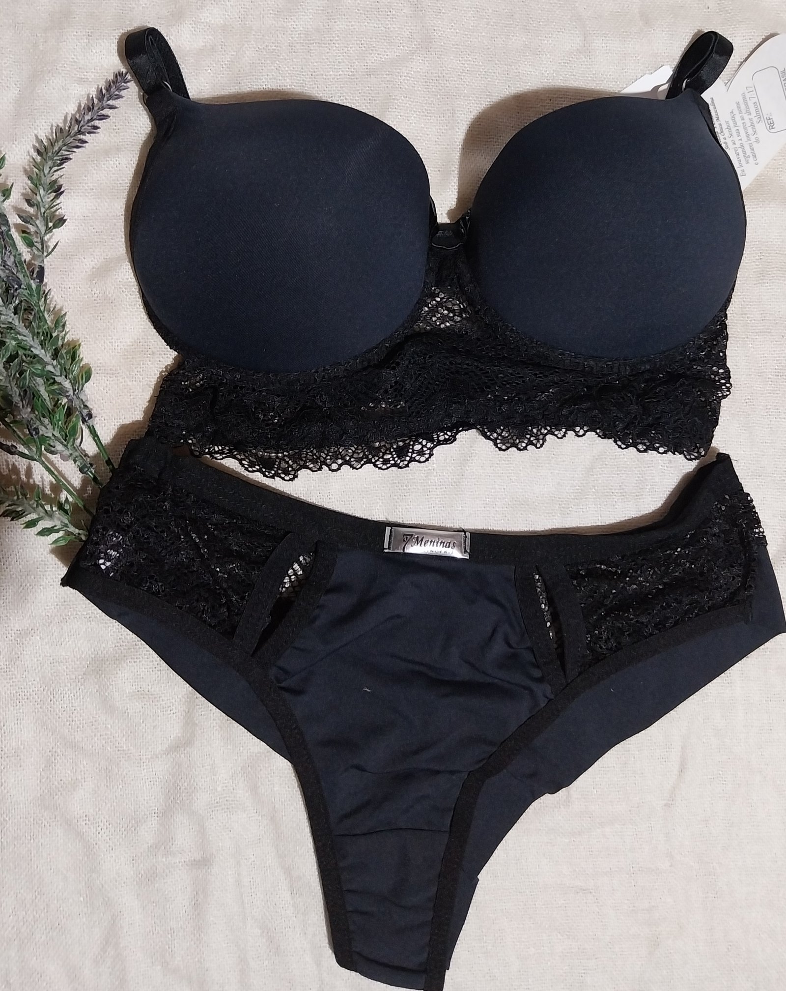 CONJUNTO SETE MENINAS FIO DUPLO DETALE EM RENDA