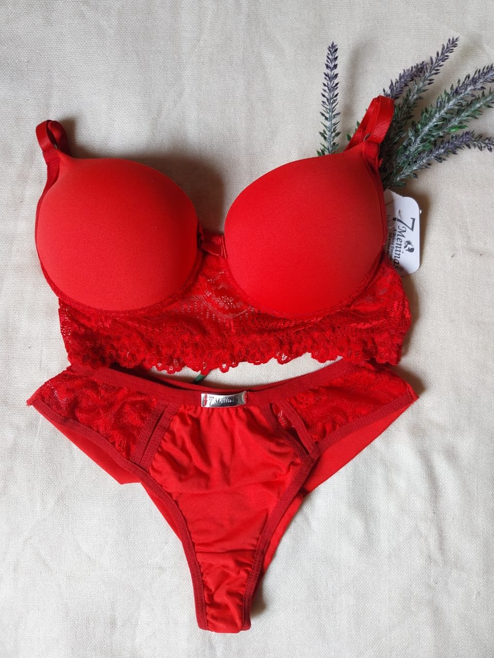 CONJUNTO RENDA VERMELHA ALICE
